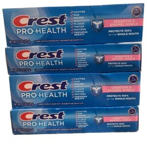 ×4 Crest Pro Health Sensitive and Enamel Shield Toothpaste 4.3 oz 4Pk Exp 6/2027